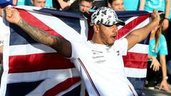 Lewis Hamilton collects F1 World Championship trophy