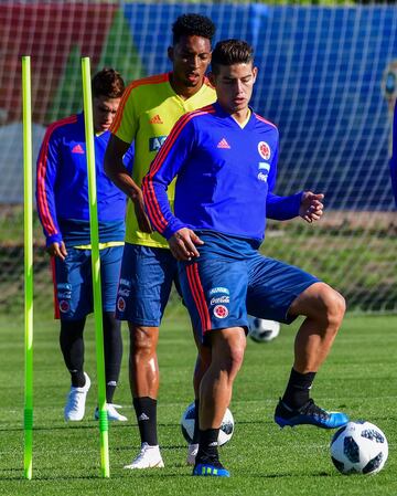 James Rodríguez uno de los protagonistas en la práctica, el '10' se ve bien, corriendo y listo para enfrentar a Japón 