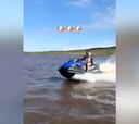 Diego Costa treats his pet dog Bella to a spin on a jet ski