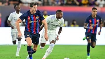 Lewandowski, en El Clásico disputado en Las Vegas ante el Real Madrid en 2022.