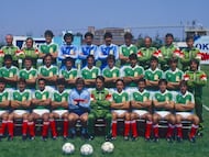 Official Photo Players of the Mexico (Mexican National Soccer Team) during the FIFA World Cup in Mexico 1986 , on June 8, 1986.
<br><br>
Foto oficial Jugadores de Mexico (Seleccion Nacional Mexicana de Futbol) durante la Copa Mundial de la FIFA Mexico 1986, el 08 de junio de 1986.