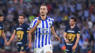Sergio Canales celebrates his goal 2-0 of Monterrey during the 10th round match between Monterrey and Pumas UNAM as part of the Torneo Clausura 2024 Liga BBVA MX at BBVA Bancomer Stadium on March 03 , 2024 in Monterrey, Nuevo Leon, Mexico.