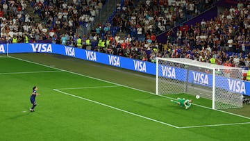 Soccer Football - UEFA Women's Euro 2025 - Quarter Final - France v Germany - St. Jakob-Park, Basel, Switzerland - July 19, 2025 France's Amel Majri has her shot saved by Germany's Ann-Katrin Berger during the penalty shoot-out REUTERS/Bernadett Szabo
