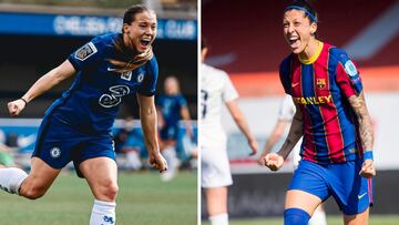 Fran Kirby y Jenni Hermoso, jugadoras del Chelsea y del Bar&ccedil;a. 