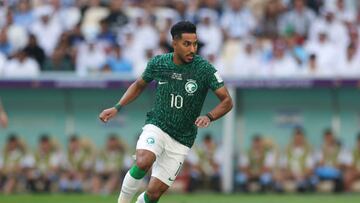 LUSAIL CITY, QATAR - NOVEMBER 22: Salem Al-Dawsari of Saudi Arabia in action during the FIFA World Cup Qatar 2022 Group C match between Argentina and Saudi Arabia at Lusail Stadium on November 22, 2022 in Lusail City, Qatar. (Photo by Ian MacNicol/Getty Images)