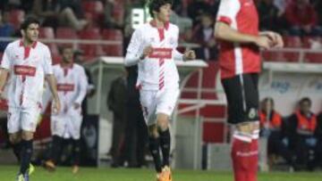 Carlos Fernández, en su debut con el Sevilla.