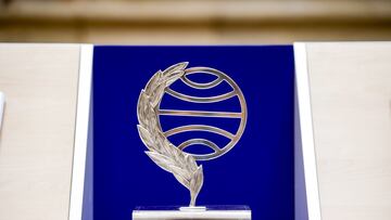 BARCELONA CATALONIA, SPAIN - OCTOBER 14: The award the day before the presentation of the Planeta Prize, at the Llotja de Mar, on 14 October, 2023 in Barcelona, Catalonia, Spain. The Planeta Prize, to be held tomorrow, October 15, is the largest financial award in the world, surpassing the Nobel Prize. The winning novel is awarded 1,000,000 and the runner-up 200,000. It is not only a literary event, but also a social one, which fulfills the objective of placing the awarded Spanish authors in levels of diffusion and popularity. (Photo By Kike Rincon/Europa Press via Getty Images)