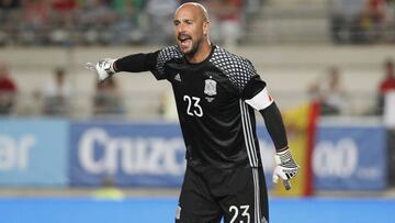 Pepe Reina con la Selecci&oacute;n Espa&ntilde;ola.