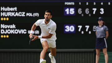Novak Djokovic necesitó llegar a dos tie-breaks para vencer al polaco Hurkacz en cuatro sets y avanzar a los