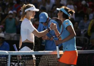 Eugenie Bouchard y Peng Shuai.