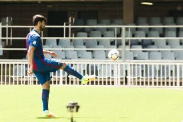 André Gomes, nuevo jugador del FC Barcelona en su presentación.