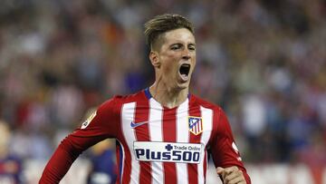 Torres celebra el gol marcado al Barcelona.
