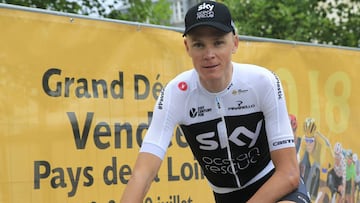 Chris Froome, durante la presentaci&oacute;n de los equipos del Tour de Francia 2018.