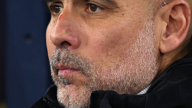 Manchester City players celebrating during the match against Feyenoord.