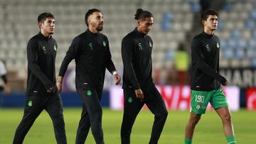 Jesus Ocejo, Marcelo Javier Correa, Hugo Rodriguez, Salvador Mariscal of Santos during the game Pachuca vs Santos, corresponding to Round 08 of the Torneo Apertura 2023 of the Liga BBVA MX, at Hidalgo Stadium, on September 18, 2023.
<br><br>
Jesus Ocejo, Marcelo Javier Correa, Hugo Rodriguez, Salvador Mariscal de Santos durante el partido Pachuca vs Santos, correspondiente a la Jornada 08 del Torneo Apertura 2023 de la Liga BBVA MX, en el Estadio Hidalgo, el 18 de Septiembre de 2023.