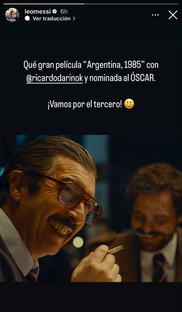 “Vamos por el tercero”: el apoyo de Messi a ‘Argentina, 1985′ en la previa de los Oscar