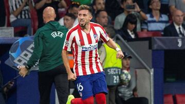 Héctor Herrera celebra su gol con el Atlético.