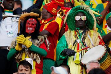 Aficionados de la selección de Senegal.