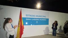 Inma Gabarro en la inauguración de su estadio.