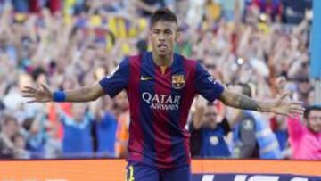 Neymar celebra su gol ante la Real Sociedad
