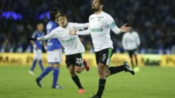 Andrés Pérez marcó un gol en el juego de ida en Bogotá.
