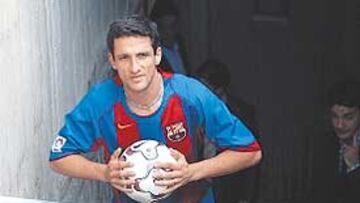 <b>BLAUGRANA. </b>Juliano Belletti vistió ayer la camiseta del Barça.