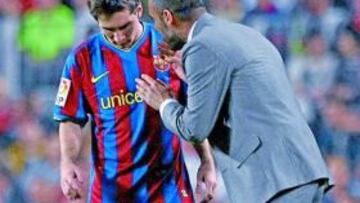 <b>CON EL CRACK. </b>Pep quiere a Messi a tope hasta las Navidades.