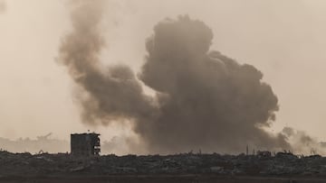 Ataque aéreo en la frontera entre Israel y Gaza.