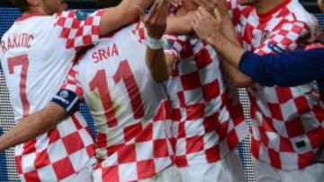 Mandzukic celebra el gol del empate croata.