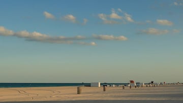 MIAMI BEACH, FLORIDA - APRIL 2: Robert "Raven" Kraft runs alone on the closed beach after being granted special permission by city officials on April 2, 2020 in Miami Beach, Florida. Kraft, who has run every day on Miami Beach since January 1, 1