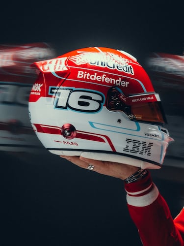 El casco de Charles Leclerc. 