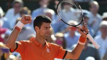 Djokovic festeja su triunfo ante Rafa Nadal.