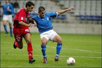 Debutó con el primer equipo el 9 de octubre de 2003 en la segunda ronda de la Copa del Rey (en la foto).