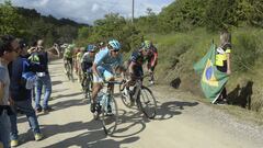 Nibali y Valverde, en el sterrato.