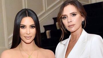 Kim Kardashian y Victoria Beckham en el 'VIOLET GREY x Victoria Beckham Beauty LA' en una residencia privada el 20 de noviembre de 2019 en Beverly Hills, California.