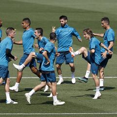 El Madrid se entrenó con todos disponibles en el Media Day