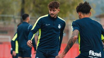 Pablo Maffeo, lateral derecho mallorquinista, en un lance de un entrenamiento en la Ciudad Deportiva.