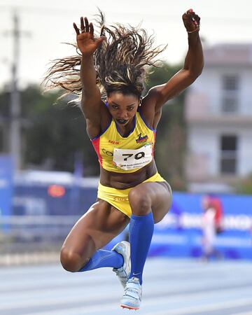 Caterine Ibargüen gana la medalla de oro en el salto triple de los Juegos Centroamericanos y del Caribe Barranquilla 2018. Urrutia fue medalla de plata