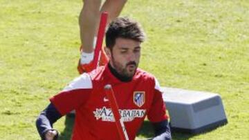 LISTO. Villa hace el circuito físico en el entrenamiento de ayer.