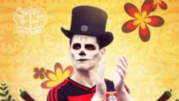 Bayer Leverkusen disfraza de calavera al Chicharito