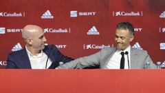 Luis Rubiales y Luis Enrique, durante una rueda de prensa.