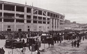 Picture from 1948, showing the activity outside the ground on match day.