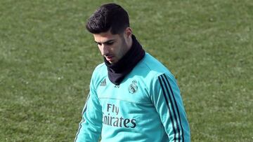 Marco Asensio en un entrenamiento. 