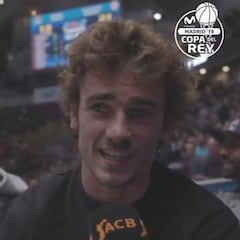 Griezmann estuvo en la Copa y le lanzó un reto al Atleti... ¿equipo de baloncesto?
