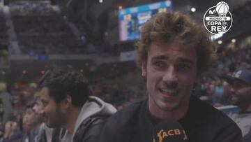 Griezmann estuvo en la Copa y le lanz車 un reto al Atleti... ?equipo de baloncesto?
