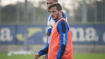 Pablo Piatti durante un entrenamiento con el Espanyol el pasado 3 de noviembre de 2016.