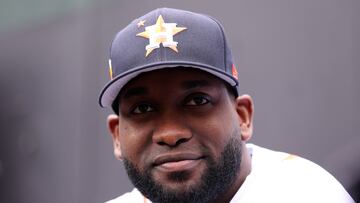 SEATTLE, WASHINGTON - JULY 10: Yordan Alvarez #44 of the Houston Astros speaks to the media during Gatorade All-Star Workout Day at T-Mobile Park on July 10, 2023 in Seattle, Washington. Steph Chambers/Getty Images/AFP (Photo by Steph Chambers / GETTY IMAGES NORTH AMERICA / Getty Images via AFP)