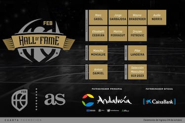 Las nuevas leyendas del Hall of Fame: Marc Gasol, Garbajosa, Betty Cebrián, Norris, Petrovic…