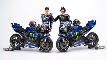 Quartararo y Rins, con las M1 del Monster Energy Yamaha.