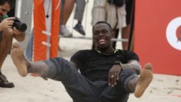 Usain Bolt, en Copacabana (R&iacute;o de Janeiro).
